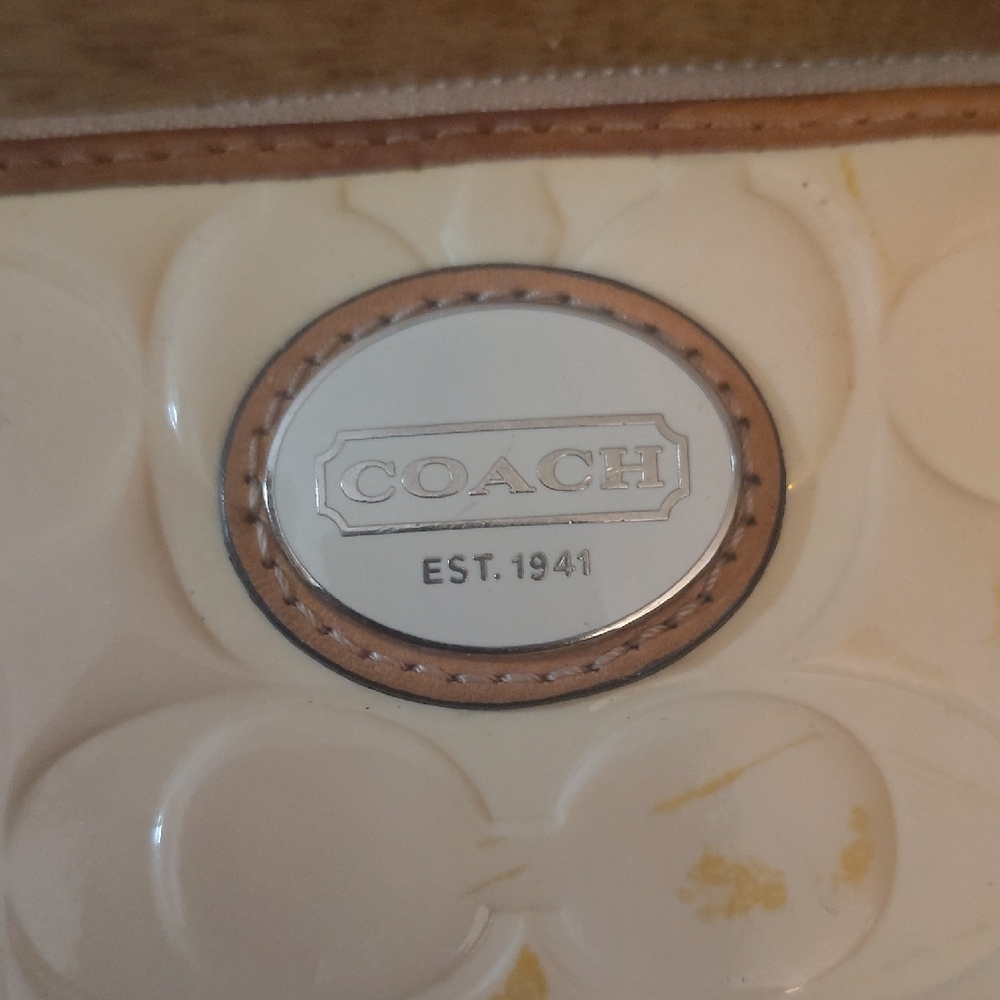 Coach Cream and Tan Wallet - Picture 2 of 5